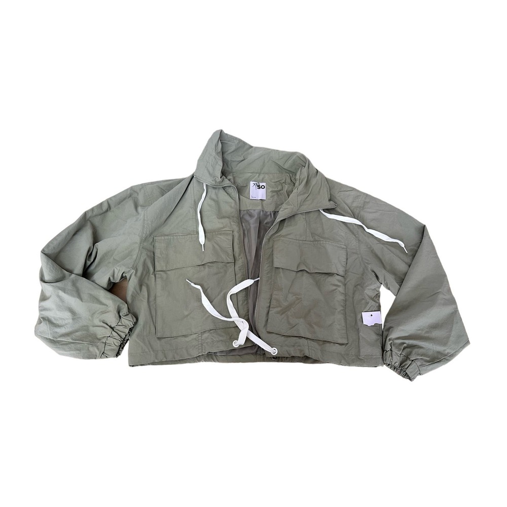 Kohls‎ Green SO Utility Windbreaker Jacket Juniors' Size L